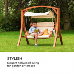 blumfeldt Gartenschaukel - Hängesessel, Hollywoodschaukel, 110 cm Sitzfläche, praktisches Sonnendach, robuste Edelstahl-Kette