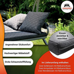 Angerer Hollywoodschaukel Elegance - Gartenschaukel Made in Germany - Schaukel zum Sitzen, Liegen und Entspannen - inklusive 