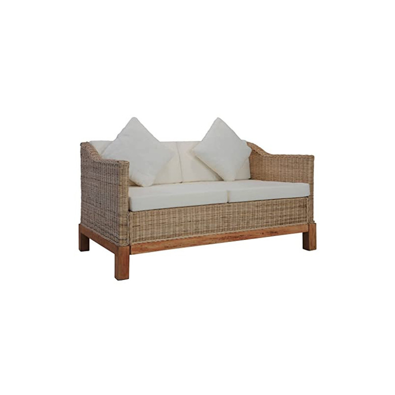 GuyAna 2-Sitzer-Sofa mit Auflagen Natur Rattan Poly Rattan 2 Seater Rattan Sofa Gartensofa GuyAna 2-Sitzer-Sofa mit Auflagen Natur Rattan Poly Rattan 2 Seater Rattan Sofa Gartensofa