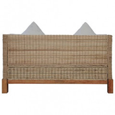 GuyAna 2-Sitzer-Sofa mit Auflagen Natur Rattan Poly Rattan 2 Seater Rattan Sofa Gartensofa