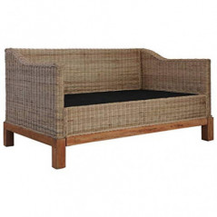 GuyAna 2-Sitzer-Sofa mit Auflagen Natur Rattan Poly Rattan 2 Seater Rattan Sofa Gartensofa