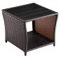 Casaria Polyrattan Beistelltisch WPC Tischplatte 45x 45x 40cm Wetterfest Outdoor Garten Terrasse Balkon Kaffeetisch Gartenmöb