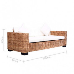 Mogou 3-Sitzer-Sofa, Tagesbett, Couch Mit Schlaffunktion, Schlafsofa, Wohnzimmersofa, Schlafcouch, Bigsofas, Cauchsofa, Natür