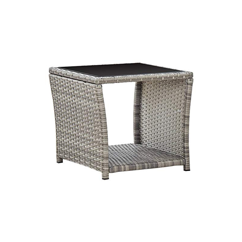 vidaXL Couchtisch Beistelltisch Gartentisch Teetisch Tisch Gartenmöbel Kaffeetisch Balkontisch Terrasse Grau 45x45x40cm Poly 