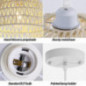 Comely Pendelleuchte Rattan, Boho Hängelampe Esszimmer mit E27 Lampefassung, Handgeflochtener Rattan Lampenschirm, Geeignet f Comely Pendelleuchte Rattan, Boho Hängelampe Esszimmer mit E27 Lampefassung, Handgeflochtener Rattan Lampenschirm, Geeignet f