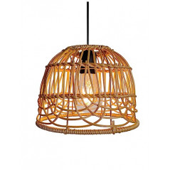 Vintage Boho Rattan Hängelampe Batterie Lampe mit Akku Hängeleuchte Deckenlampe ohne Strom Stromanschluss Glühbirne Außenbele