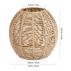 Angoily 3 Stücke Gewebt Lampenschirm Retro Rattan Gewebt Korb Decke Hängelampe Abdeckung Vintage Kronleuchter Lampenschirm fü