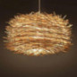 Comely Vintage Rattan Hängelampe, Handgemachte Gewebt Rattan Pendelleuchte mit E27 Fassung, Boho Deckenlampe in Vogelnestform Comely Vintage Rattan Hängelampe, Handgemachte Gewebt Rattan Pendelleuchte mit E27 Fassung, Boho Deckenlampe in Vogelnestform