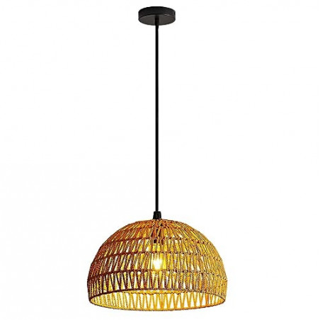 Boho Lampen Hängelampe Pendelleuchte Lampenschirm Rattan - Vintage Hängeleuchte Deckenlampe Deckenleuchte E27 Esstischlampe W