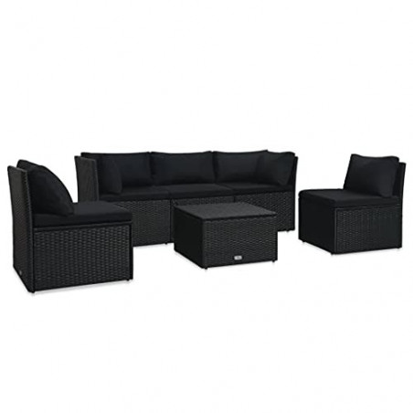 Hommdiy 4-TLG Gartenmöbel. mit Auflagen Sitzgruppe Lounge Sofa Garten Garnitur Gartenset Sitzgarnitur Gartensofa Poly Rattan 