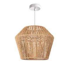 Paco Home Hängelampe Bambus Wohnzimmer Pendelleuchte Rattan Esstisch Esszimmer Lampe E27 Hängeleuchte Papier Boho, Farbe:Natu