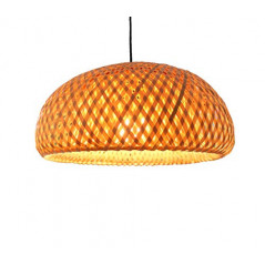 BOURGH Bambus Lampe GROSSETO - Lampe hängend mit Lampenschirm Bambus, 36 cm Durchmesser, korbgeflecht - Hängeleuchte Hängelam