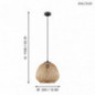 EGLO Pendelleuchte Dembleby, 1 flammige Hängelampe Vintage, Natur, Hygge, Hängeleuchte Holz Korb geflochten, Esstischlampe, W EGLO Pendelleuchte Dembleby, 1 flammige Hängelampe Vintage, Natur, Hygge, Hängeleuchte Holz Korb geflochten, Esstischlampe, W