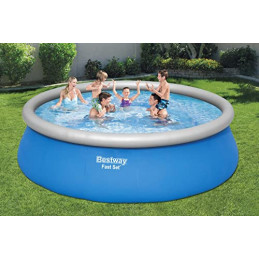 Bestway Fast Set Aufstellpool-Set mit Filterpumpe Ø 457 x 122 cm, blau, rund