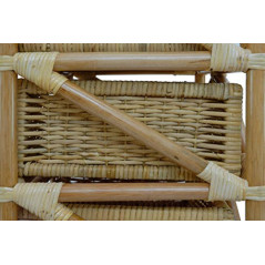 korb.outlet Rattan-Kommode mit 3 Schubladen Badregal Korb Regal 3 Schubfächer aus echtem Rattan 46 cm breit  Honig 