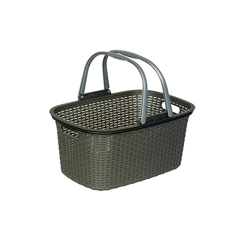 Rival Einkaufskorb Rattan, PP, anthrazit  14 , ca. 48 x 29 x 24 cm - 18 Liter