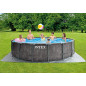 Intex Unisex – Erwachsene Premium Frame Pool Set Prism Greywood Ø 457 x 122 cm, Dunkelgraue Holzoptik Intex Unisex – Erwachsene Premium Frame Pool Set Prism Greywood Ø 457 x 122 cm, Dunkelgraue Holzoptik