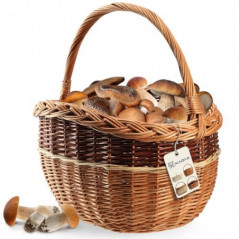KADAX Weidenkorb für Pilze, Ovaler Korb zum Einkaufen, robuster Picknickkorb mit dem Henkelgriff, Flaschenkorb, Korb für den 
