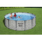 Bestway® Steel Pro MAX™ Ersatz Frame Pool ohne Zubehör Ø 427 x 122 cm, Steinwand-Optik Cremegrau , rund Bestway® Steel Pro MAX™ Ersatz Frame Pool ohne Zubehör Ø 427 x 122 cm, Steinwand-Optik Cremegrau , rund