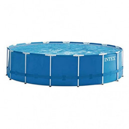 Intex Metal Frame Pool Set - Aufstellpool - Ø 457 x 122 cm - Zubehör enthalten, Grau