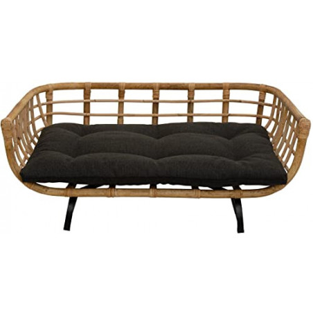 Exklusiver Retro-Design Hundekorb / Hundebett / Tierkorb Haustier Bett Groß aus Rattan mit Kissen / Modernes Bett für Katzen 