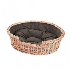 e-wicker24 Hundekorb aus Weide, Korb, honiggelb, 60 x 43 x 19 cm