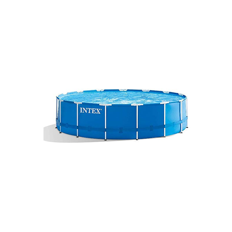 Intex Metal Frame Pool Set - Aufstellpool, Blau, Ø 457 x 122 cm - Zubehör enthalten Intex Metal Frame Pool Set - Aufstellpool, Blau, Ø 457 x 122 cm - Zubehör enthalten