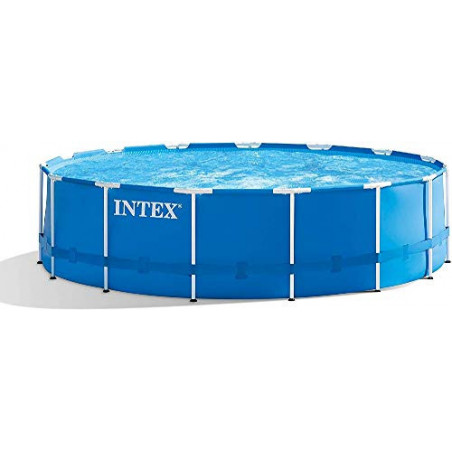 Intex Metal Frame Pool Set - Aufstellpool, Blau, Ø 457 x 122 cm - Zubehör enthalten