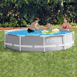 Intex Prism Rondo Ø 305 x 76 cm Frame Pool Set, Hellgrau