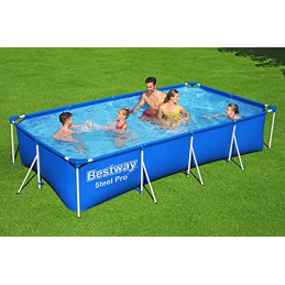 Bestway Steel Pro Frame Pool ohne Pumpe 400 x 211 x 81 cm , blau, eckig