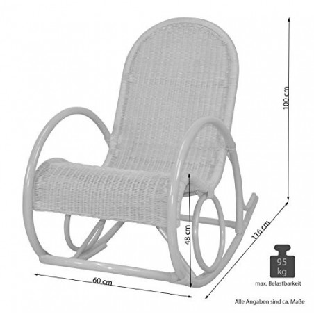 moebel direkt online Schaukelstuhl _ Rattan-Schaukelstuhl _ handgeflochten _ Farbe: beige