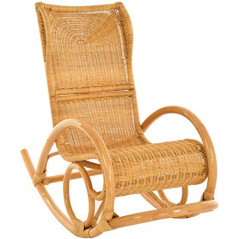 Relaxsessel Schaukelstuhl Luxor aus Rattan in der Farbe Honig/Schaukelsessel modern