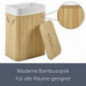 Juskys Bambus Wäschekorb Curly 72 Liter mit Deckel & Griffen - Wäschesack herausnehmbar & waschbar - faltbar - 40 x 30 x 60 c Juskys Bambus Wäschekorb Curly 72 Liter mit Deckel & Griffen - Wäschesack herausnehmbar & waschbar - faltbar - 40 x 30 x 60 c