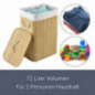 Juskys Bambus Wäschekorb Curly 72 Liter mit Deckel & Griffen - Wäschesack herausnehmbar & waschbar - faltbar - 40 x 30 x 60 c Juskys Bambus Wäschekorb Curly 72 Liter mit Deckel & Griffen - Wäschesack herausnehmbar & waschbar - faltbar - 40 x 30 x 60 c