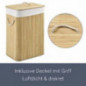 Juskys Bambus Wäschekorb Curly 72 Liter mit Deckel & Griffen - Wäschesack herausnehmbar & waschbar - faltbar - 40 x 30 x 60 c Juskys Bambus Wäschekorb Curly 72 Liter mit Deckel & Griffen - Wäschesack herausnehmbar & waschbar - faltbar - 40 x 30 x 60 c