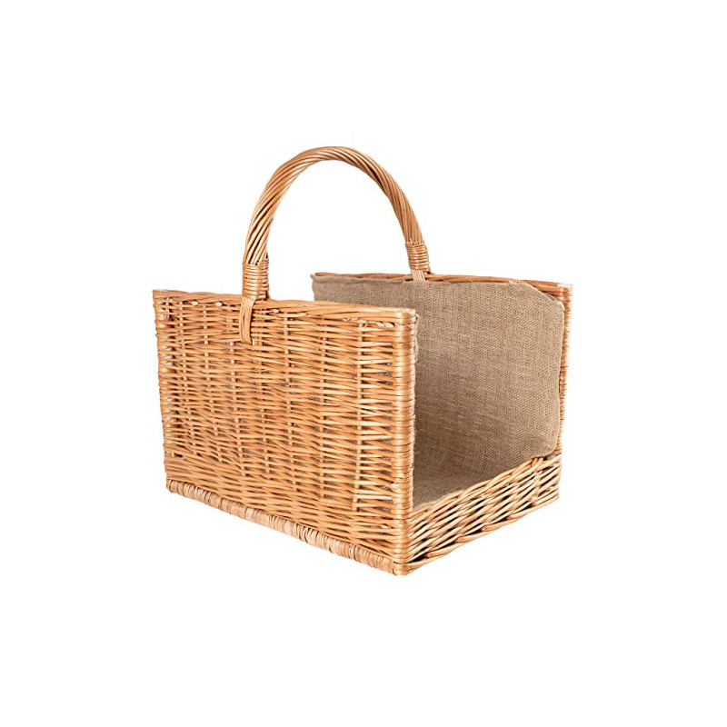 Creative Home Groß Kaminkorb Holzkorb Kaminholzkorb Rattan | 50 x 34 x 50 cm | Aufbewahrung Rechteckig Weidenkorb für Kaminho