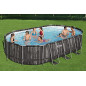 Bestway Power Steel Frame Pool Komplett-Set mit Filterpumpe 610 x 366 x 122 cm , Holz-Optik Mooreiche , oval Bestway Power Steel Frame Pool Komplett-Set mit Filterpumpe 610 x 366 x 122 cm , Holz-Optik Mooreiche , oval