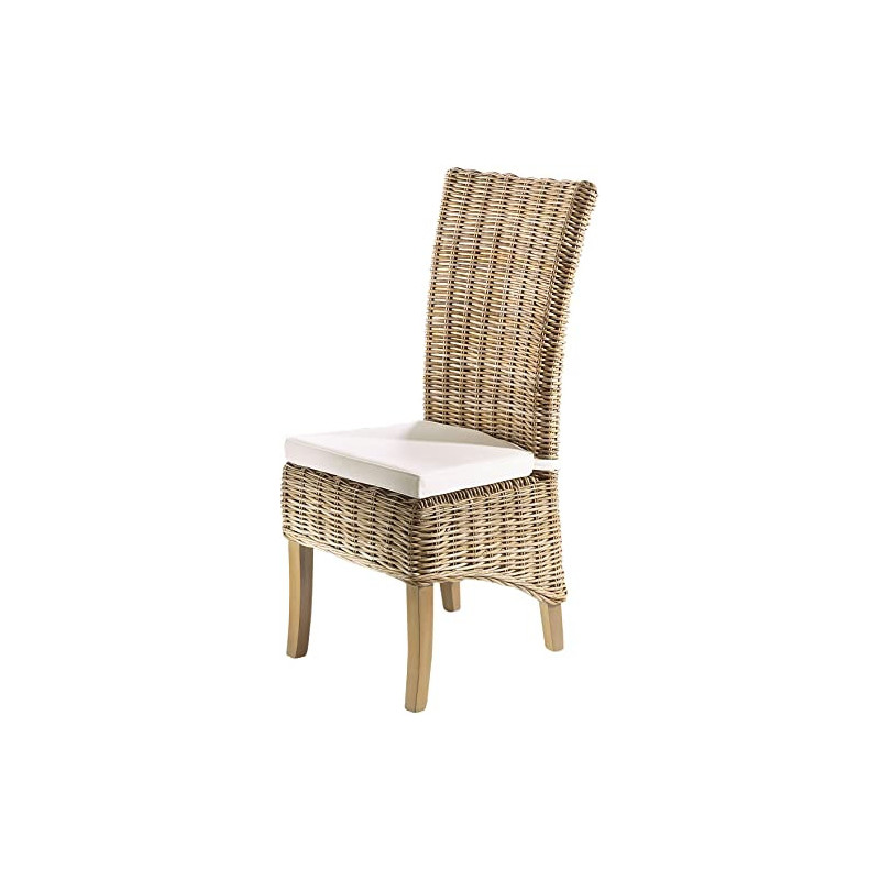 Kobolo Rattansessel mit Kissen Handarbeit Möbel Rattanmöbel Sessel aus Rattan - Grau - Wohnzimmer Esszimmer Kobolo Rattansessel mit Kissen Handarbeit Möbel Rattanmöbel Sessel aus Rattan - Grau - Wohnzimmer Esszimmer