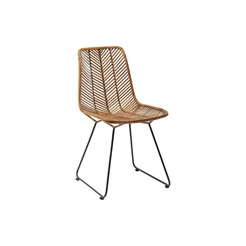 Kare Design Stuhl Ko Lanta Natur, leicht, Rattan Design, Esszimmerstuhl, hellbraun, 86x45x55cm