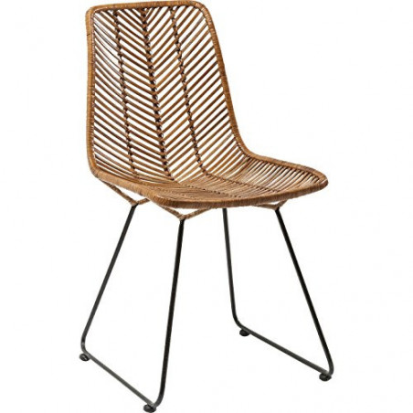 Kare Design Stuhl Ko Lanta Natur, leicht, Rattan Design, Esszimmerstuhl, hellbraun, 86x45x55cm