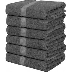 Utopia Towels - 6er-Pack mittelgroße Badetücher aus 100% Baumwolle mit Aufhängeschlaufen, 60x120 cm Duschtücher, weiche und s