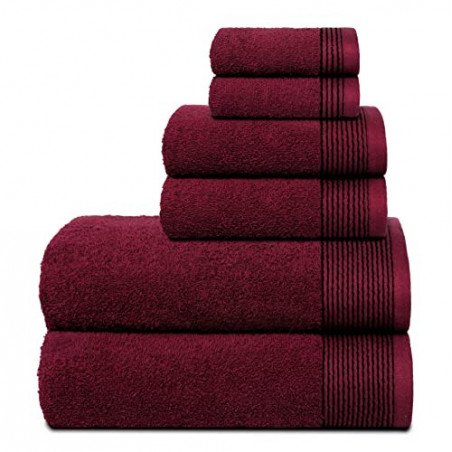 GLAMBURG Ultra Soft 6er-Pack Baumwoll-Handtuch-Set, enthält 2 übergroße Badetücher 70 x 140 cm, 2 Handtücher 40 x 60 cm und 2