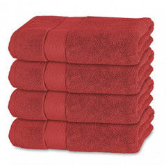 BANANALU 4 Badetücher 100% Baumwolle Qualität 600g/m2 Frottiertuch Bordeauxrot - Bad Towel Modern N1, Color: Bossa Nova 18-15
