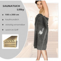 Lashuma Saunahandtuch 100x200 cm, Lillby Frottee Badetuch für Damen und Herren Anthrazit - Grau