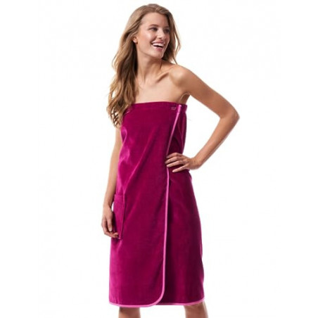 Morgenstern Saunakilt Damen Saunatuch mit Knöpfen Fuchsia Baumwolle Sauna groß Tuch Sarong weich Kilt Frauen Knöpfe Saunaklei