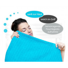 Lashuma Saunahandtuch blau Kopenhagen, XXL Badehandtuch 85x200cm, Wellness Handtuch groß