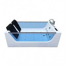 HOME DELUXE - Whirlpool Badewanne - Atlantic XL - Maße: 180 x 120 x 60 cm - inkl. Heizung, Massagefunktion und kompl. Zubehör