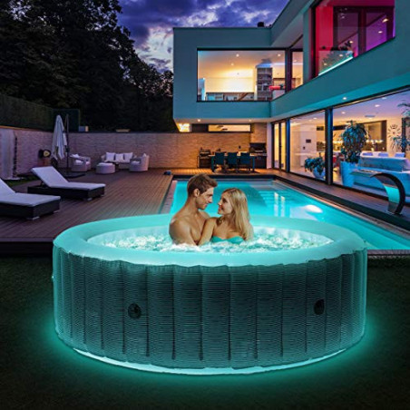 Miweba MSpa aufblasbarer Whirlpool Outdoor Starry C-ST061 | Rund ⌀ 204.0 cm - 6 Personen Spa Pool aufblasbar - UV-C Reinigung