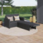 STEELSØN Gartenbank Elnath 2in1 Polyrattan, Gartensofa für 2 Personen mit Liegefunktion, Balkonmöbel mit Hocker 2er Sofa mit 