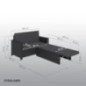 STEELSØN Gartenbank Elnath 2in1 Polyrattan, Gartensofa für 2 Personen mit Liegefunktion, Balkonmöbel mit Hocker 2er Sofa mit 